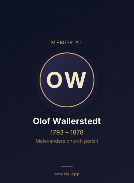 Memorial portrait of Olof Wallerstedt