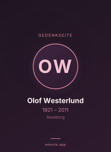 Gedenkportrait von Olof Westerlund