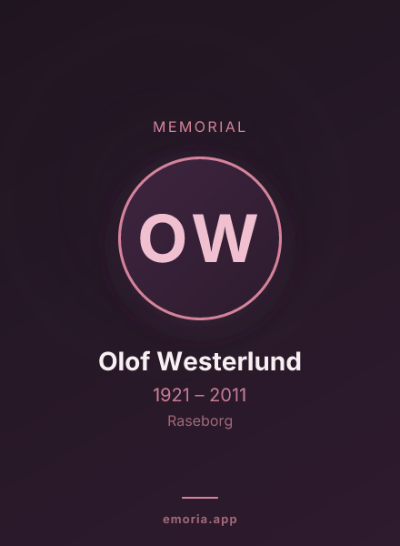 Memorial portrait of Olof Westerlund