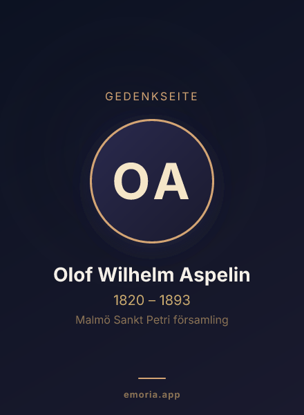 Gedenkportrait von Olof Wilhelm Aspelin