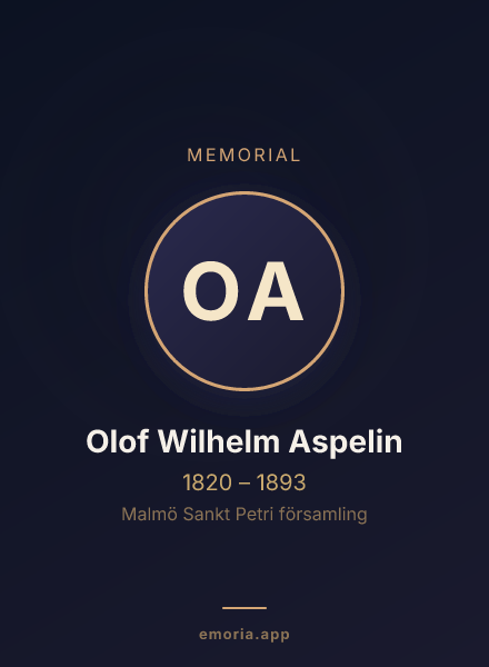 Memorial portrait of Olof Wilhelm Aspelin