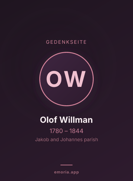 Gedenkportrait von Olof Willman