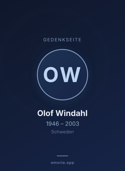 Gedenkportrait von Olof Windahl