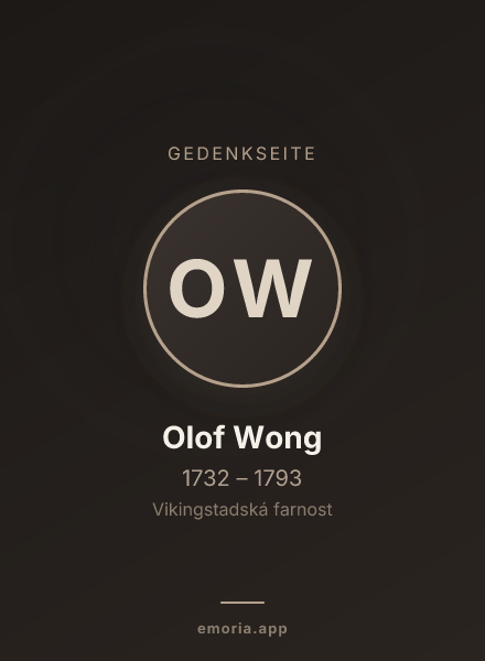 Gedenkportrait von Olof Wong