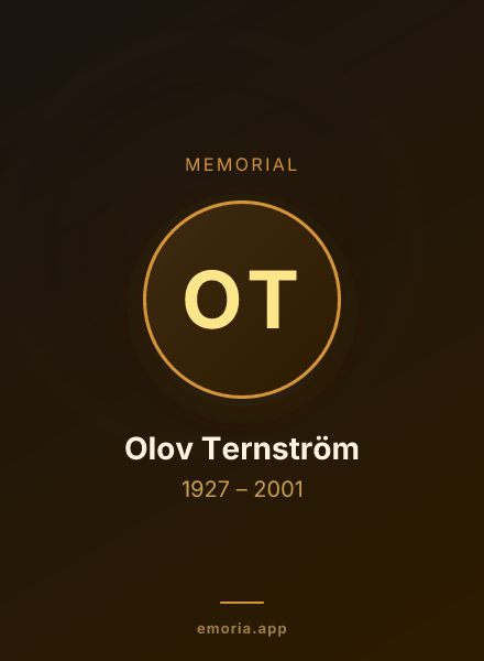 Memorial portrait of Olov Ternström
