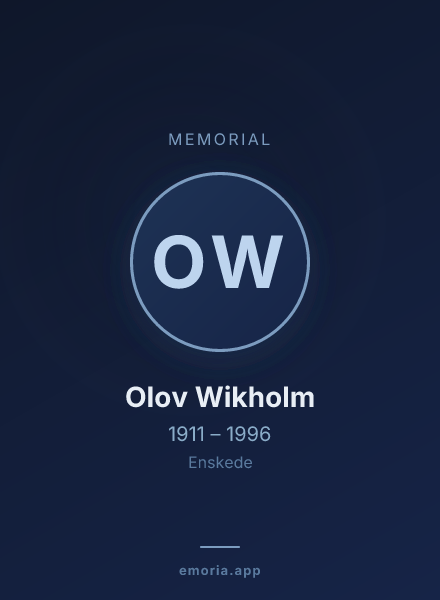 Memorial portrait of Olov Wikholm