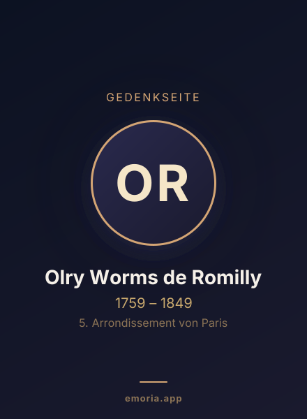 Gedenkportrait von Olry Worms de Romilly