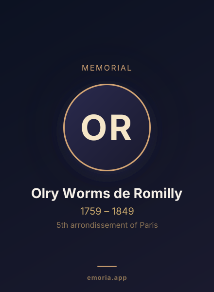 Memorial portrait of Olry Worms de Romilly