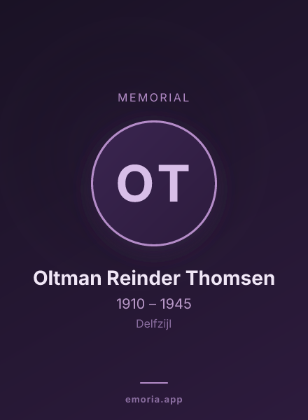 Memorial portrait of Oltman Reinder Thomsen