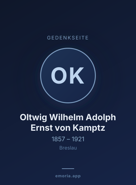 Gedenkportrait von Oltwig Wilhelm Adolph Ernst von Kamptz