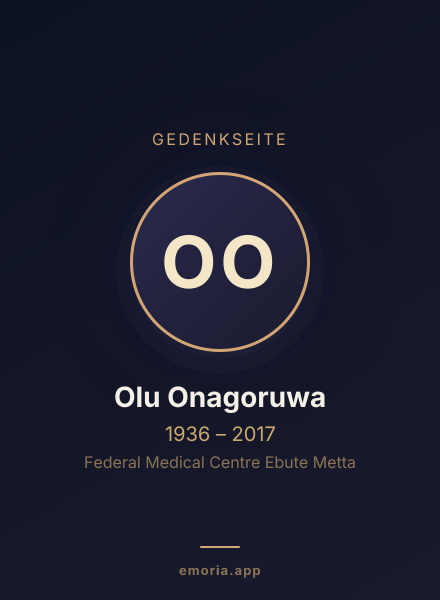 Gedenkportrait von Olu Onagoruwa