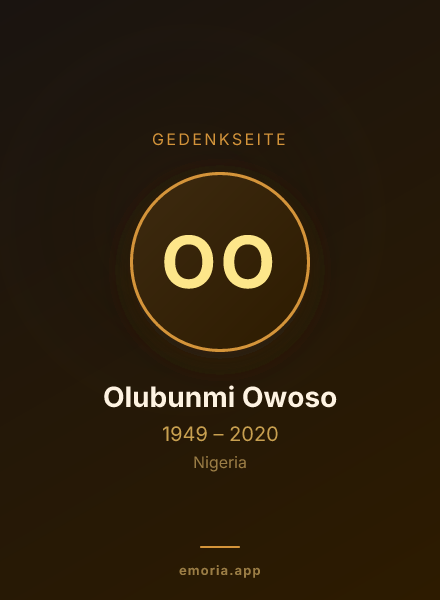 Gedenkportrait von Olubunmi Owoso