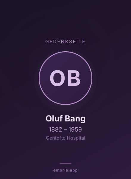Gedenkportrait von Oluf Bang