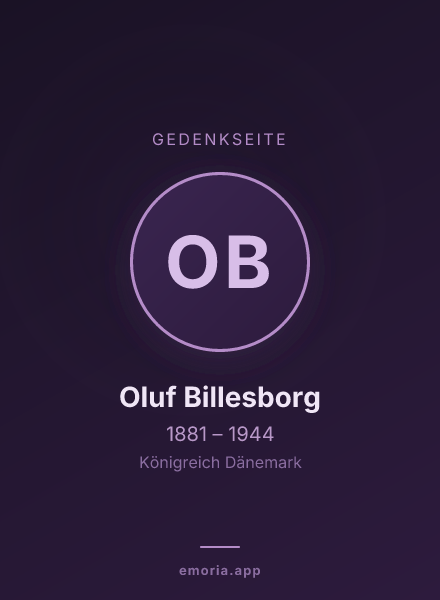 Gedenkportrait von Oluf Billesborg