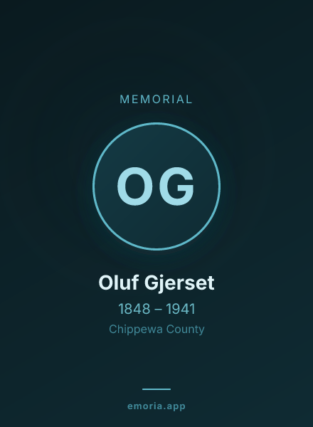 Memorial portrait of Oluf Gjerset