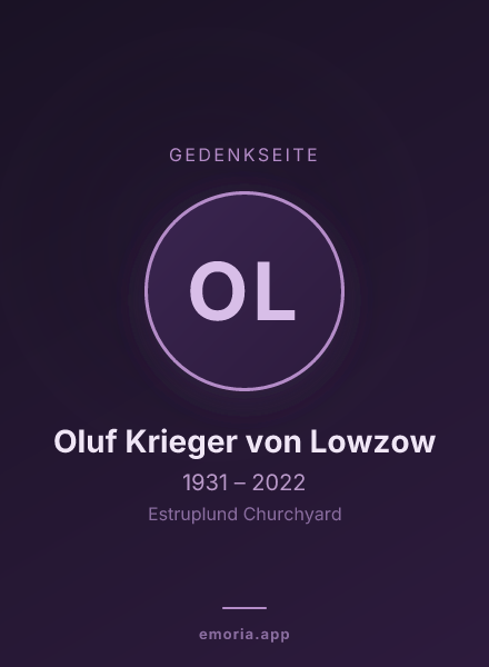 Gedenkportrait von Oluf Krieger von Lowzow