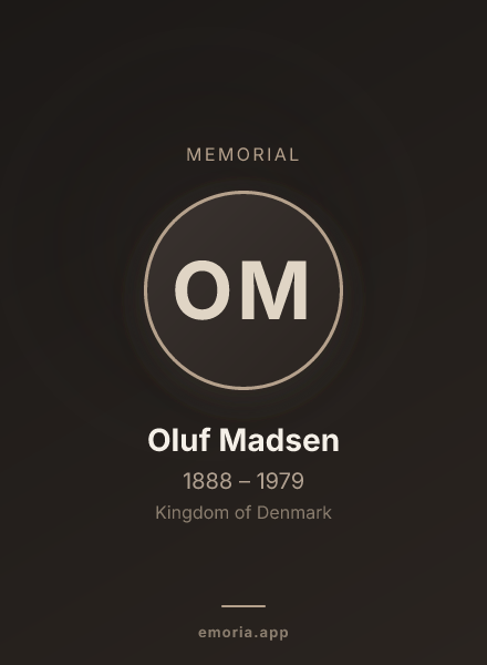 Memorial portrait of Oluf Madsen