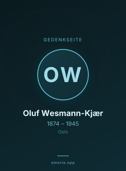 Gedenkportrait von Oluf Wesmann-Kjær