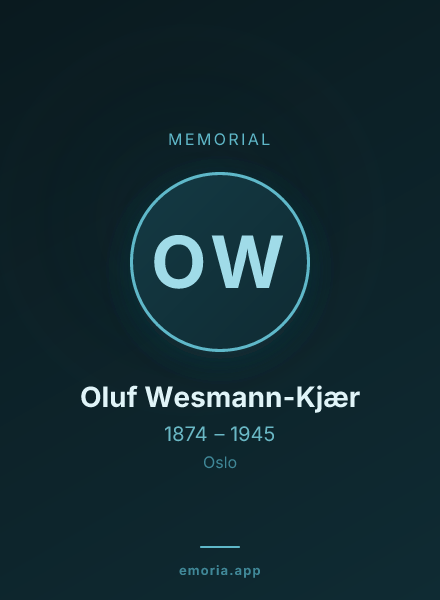 Memorial portrait of Oluf Wesmann-Kjær