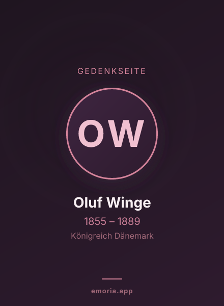 Gedenkportrait von Oluf Winge
