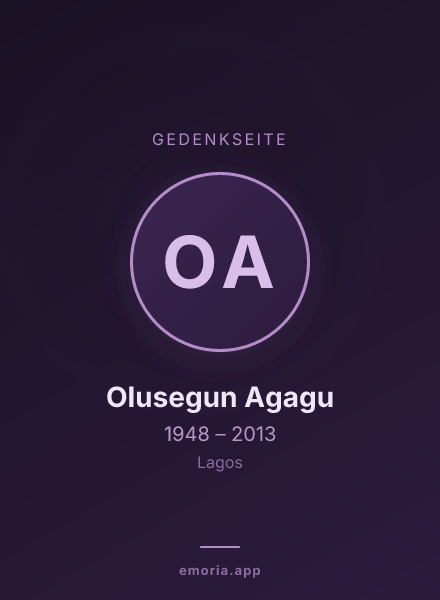 Gedenkportrait von Olusegun Agagu