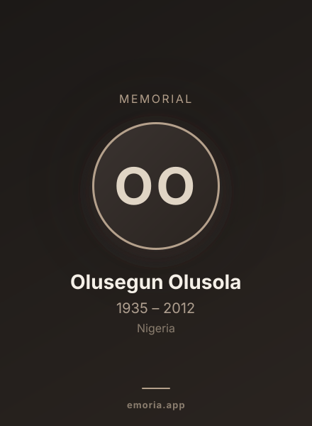 Memorial portrait of Olusegun Olusola