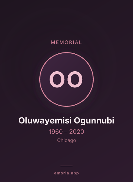 Memorial portrait of Oluwayemisi Ogunnubi