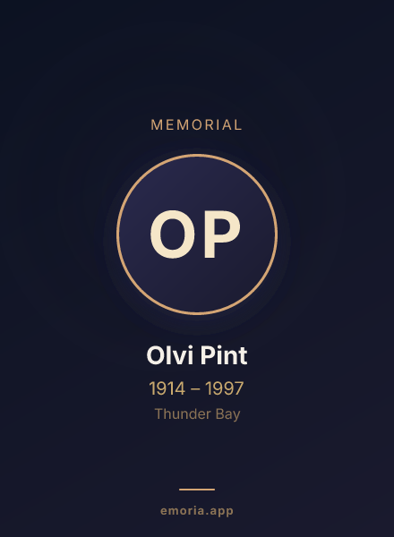 Memorial portrait of Olvi Pint