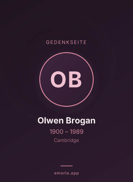 Gedenkportrait von Olwen Brogan