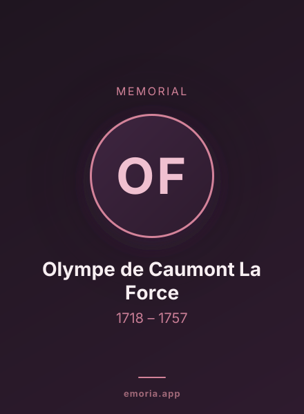 Memorial portrait of Olympe de Caumont La Force