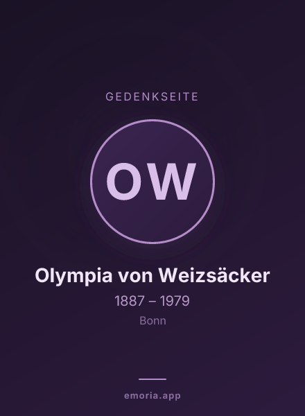 Gedenkportrait von Olympia von Weizsäcker