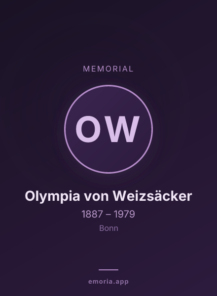 Memorial portrait of Olympia von Weizsäcker