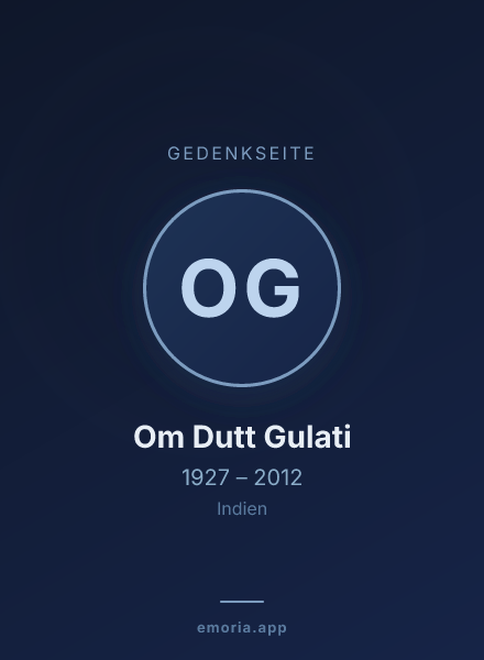 Gedenkportrait von Om Dutt Gulati