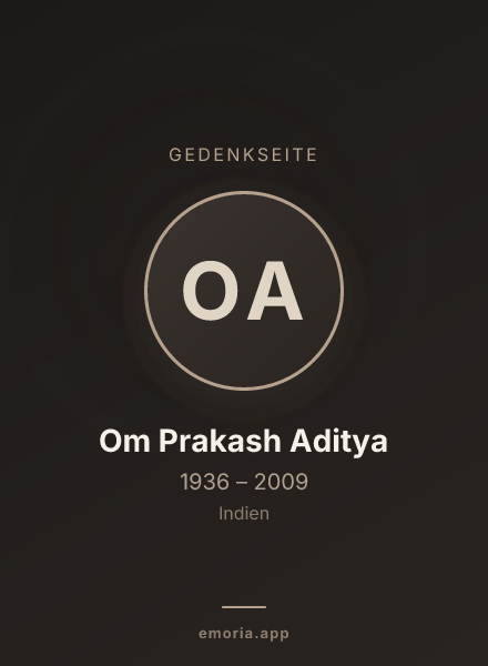 Gedenkportrait von Om Prakash Aditya
