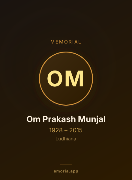 Memorial portrait of Om Prakash Munjal