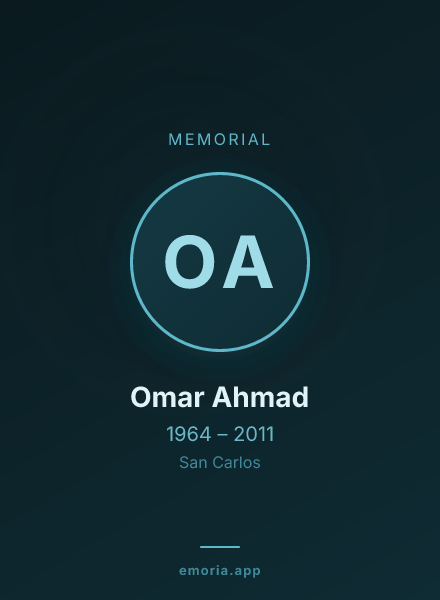 Memorial portrait of Omar Ahmad