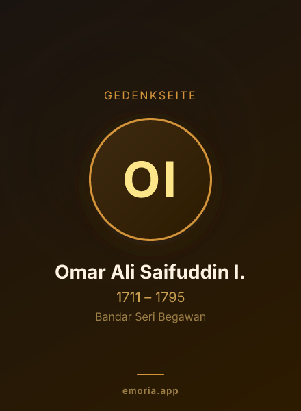 Gedenkportrait von Omar Ali Saifuddin I.