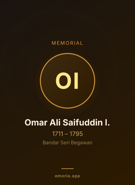 Memorial portrait of Omar Ali Saifuddin I.