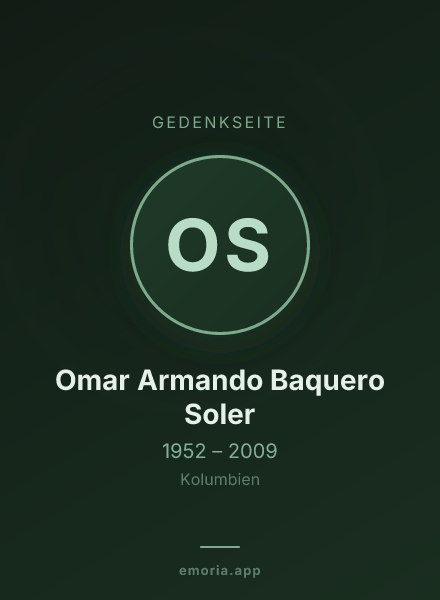 Gedenkportrait von Omar Armando Baquero Soler