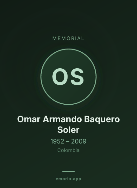 Memorial portrait of Omar Armando Baquero Soler