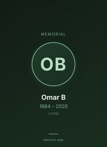Memorial portrait of Omar B