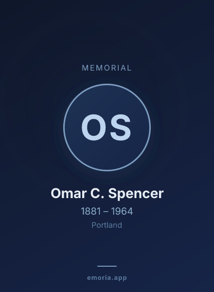 Memorial portrait of Omar C. Spencer