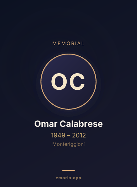 Memorial portrait of Omar Calabrese