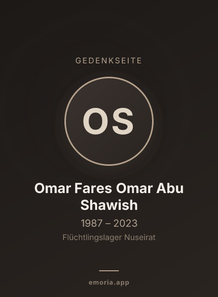 Gedenkportrait von Omar Fares Omar Abu Shawish