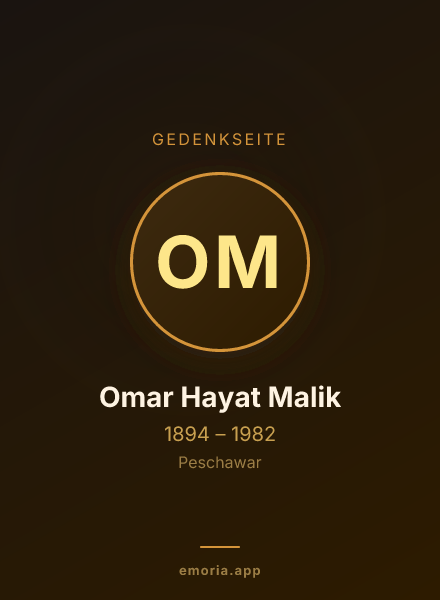 Gedenkportrait von Omar Hayat Malik