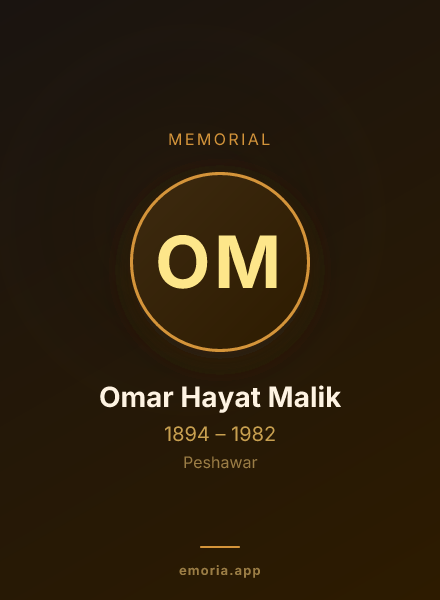 Memorial portrait of Omar Hayat Malik