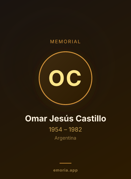 Memorial portrait of Omar Jesús Castillo