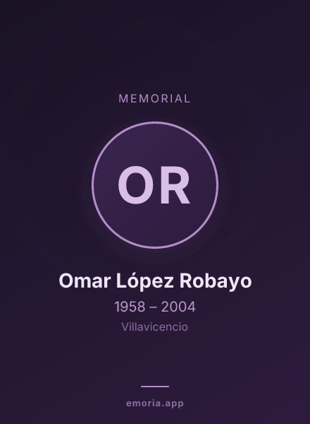 Memorial portrait of Omar López Robayo