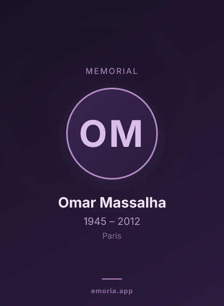 Memorial portrait of Omar Massalha