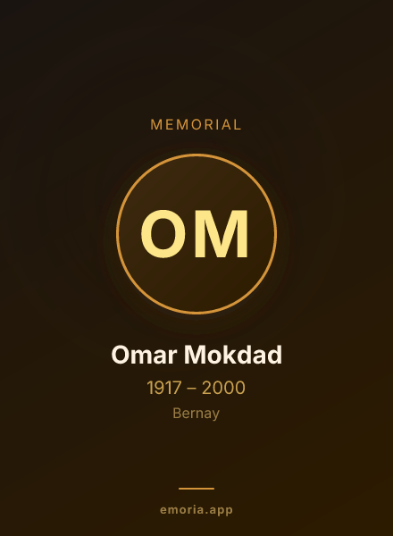 Memorial portrait of Omar Mokdad